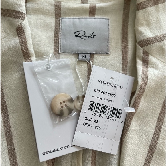 Rails Flynn Mojave Stripe Blazer White Tan Size XS - Picture 5 of 9